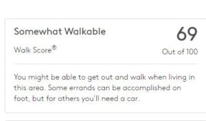 Скриншот Walkscore в листинге ils