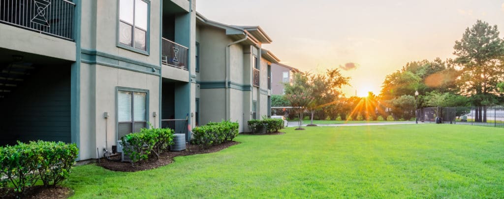 greenery at apartment complex