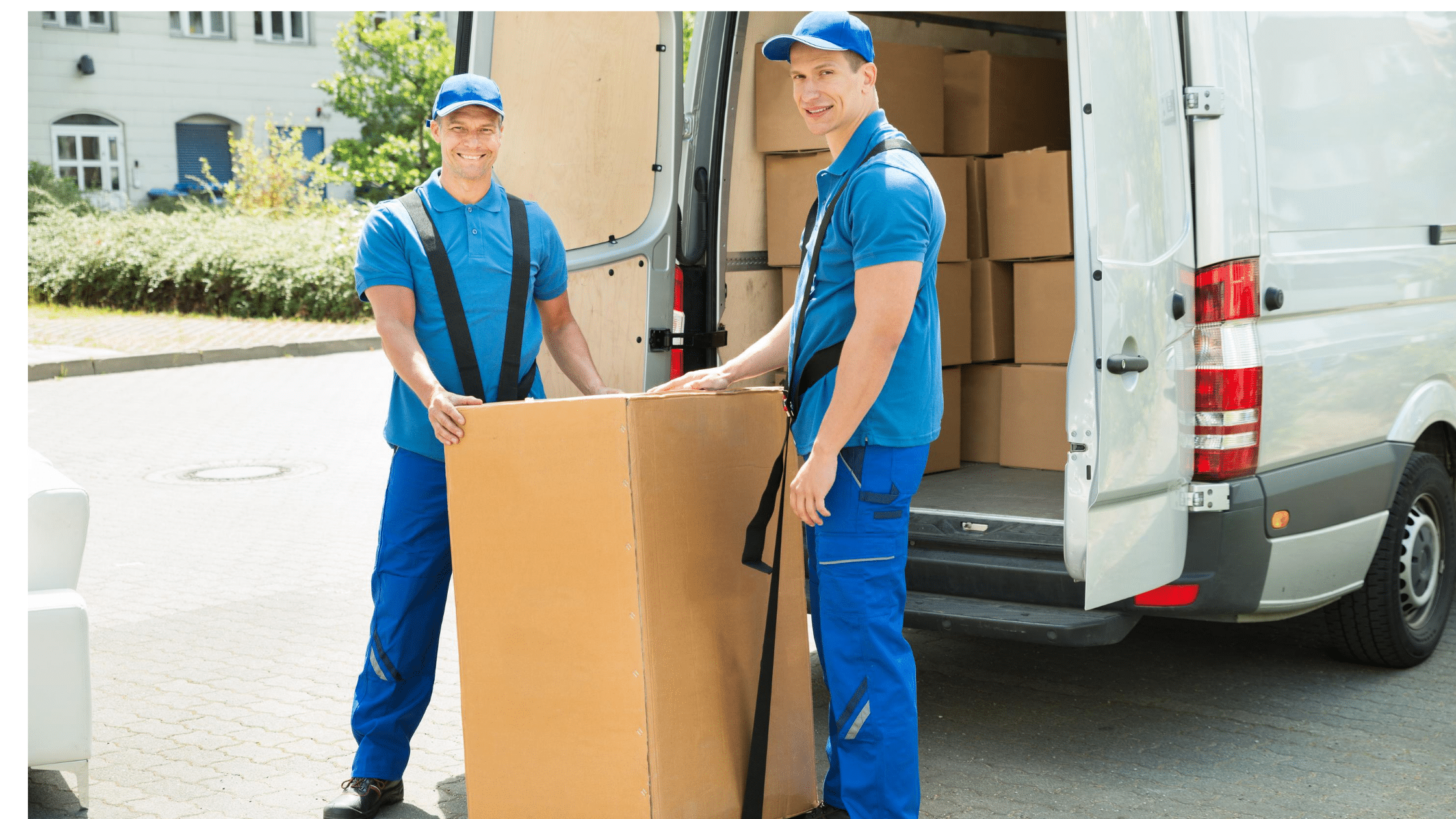 movers moving heavy box