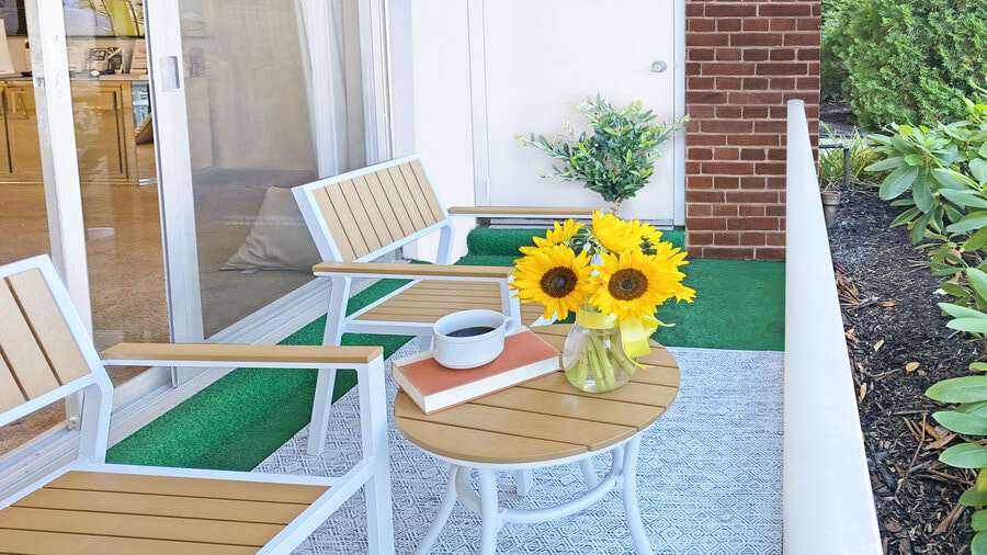 Private Patio with Each Apartment