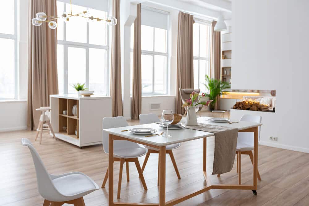 Scandinavian Style Dining Set in Apartment | www.phillyaptrentals.com